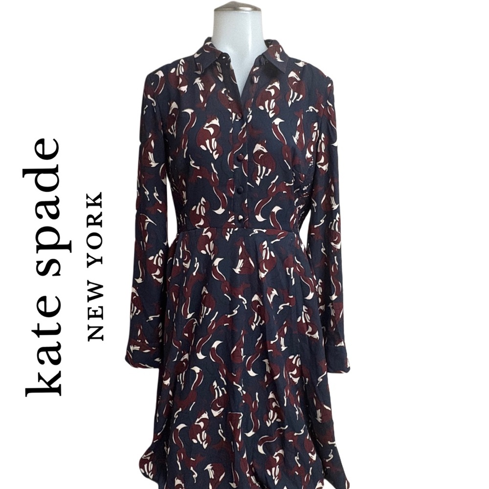 Kate Spade Black and White Long Sleeve Dress